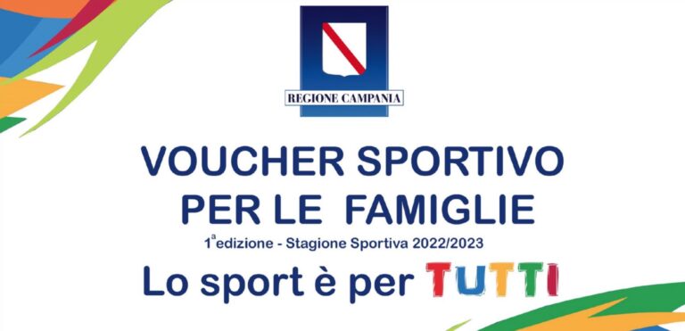 Al via l’erogazione del voucher sportivo per le famiglie della Campania: ecco come richiederlo